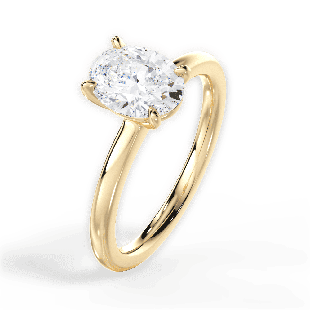14kt Yellow Gold/18kt Yellow Gold/oval/side