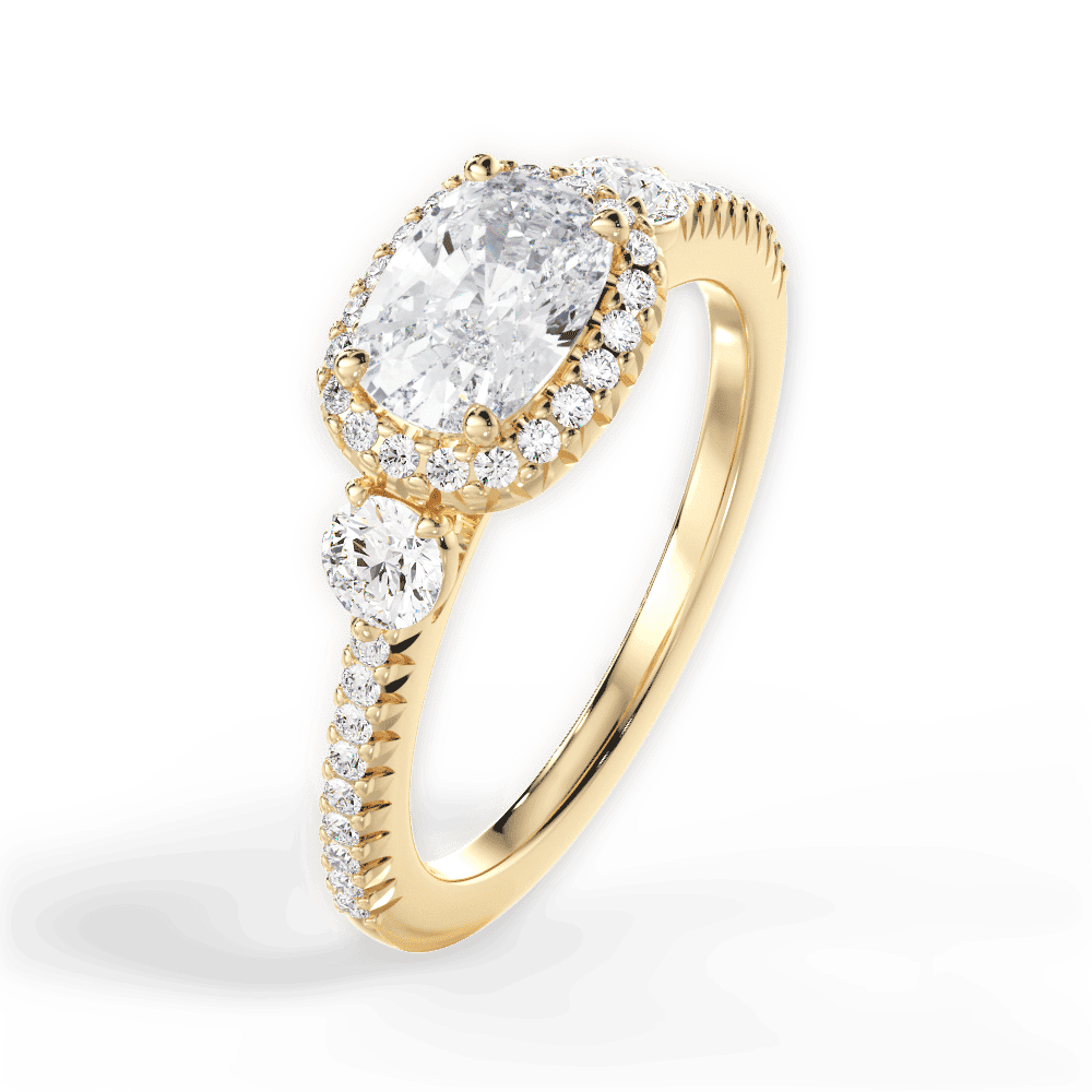14kt Yellow Gold/18kt Yellow Gold/cushion/side