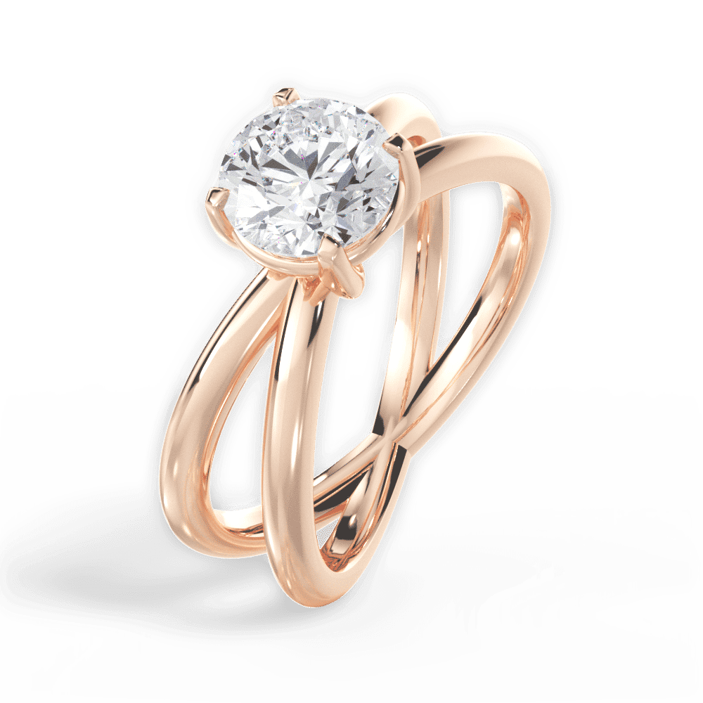 14kt Rose Gold/18kt Rose Gold/round/side