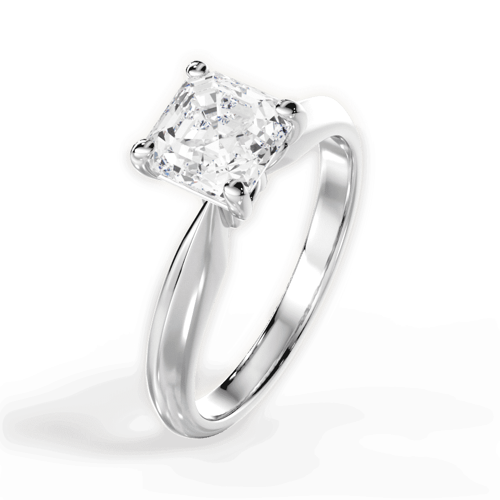 14kt White Gold/18kt White Gold/Platinum/asscher/side