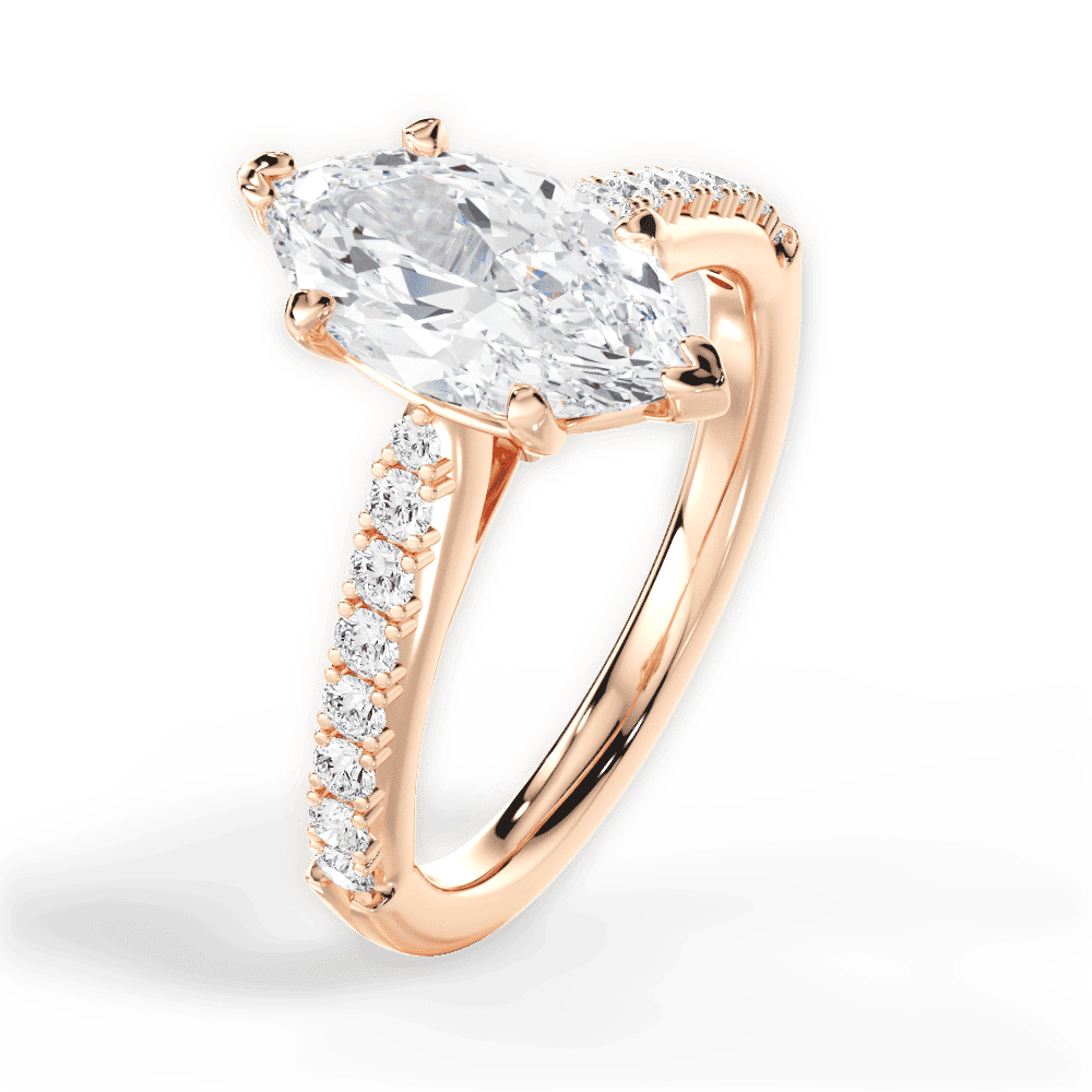 14kt Rose Gold/18kt Rose Gold/marquise/side