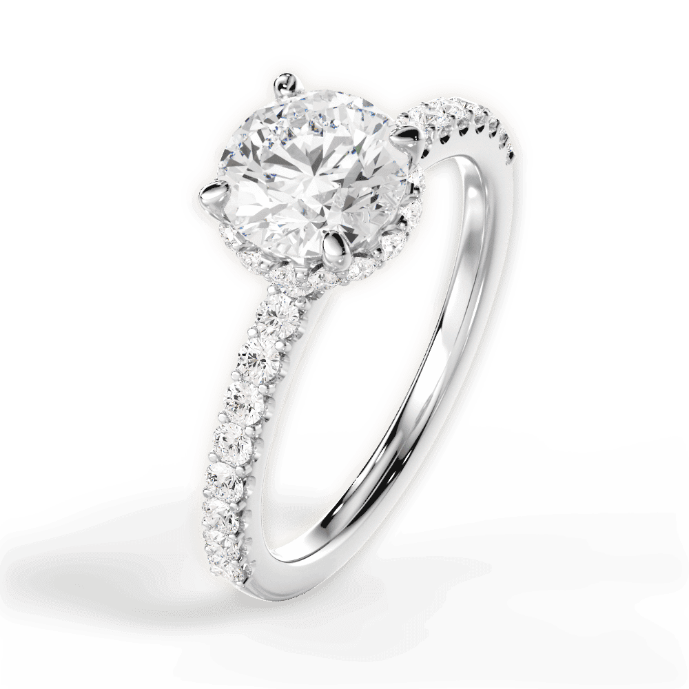 14kt White Gold/18kt White Gold/Platinum/round/side