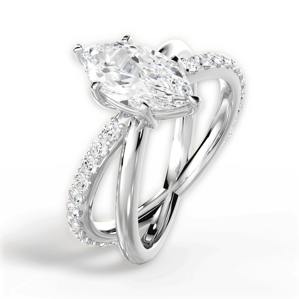 14kt White Gold/18kt White Gold/Platinum/marquise/side