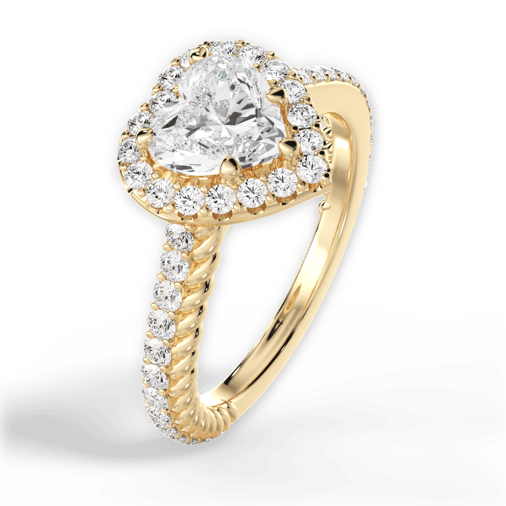 14kt Yellow Gold/18kt Yellow Gold/heart/side