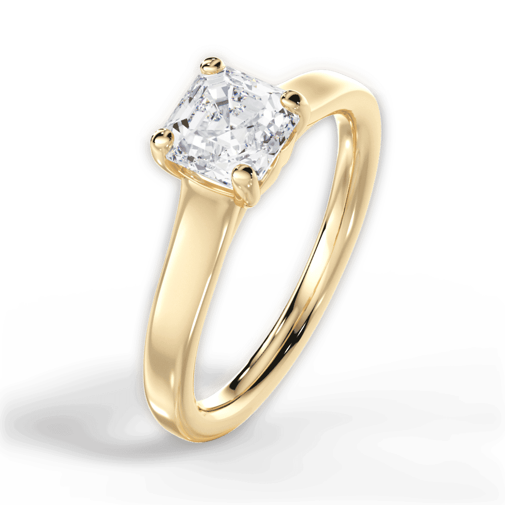 14kt Yellow Gold/18kt Yellow Gold/asscher/side