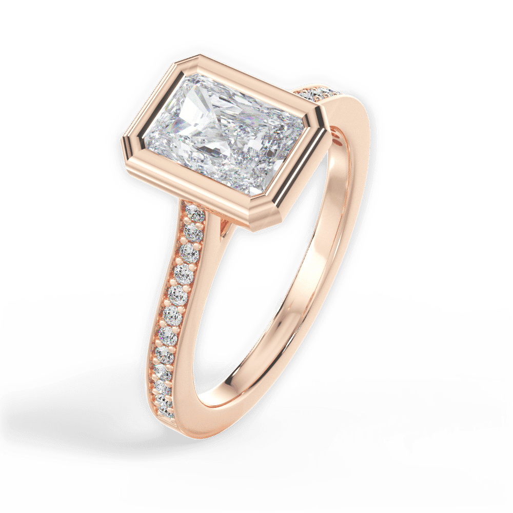 14kt Rose Gold/18kt Rose Gold/radiant/side