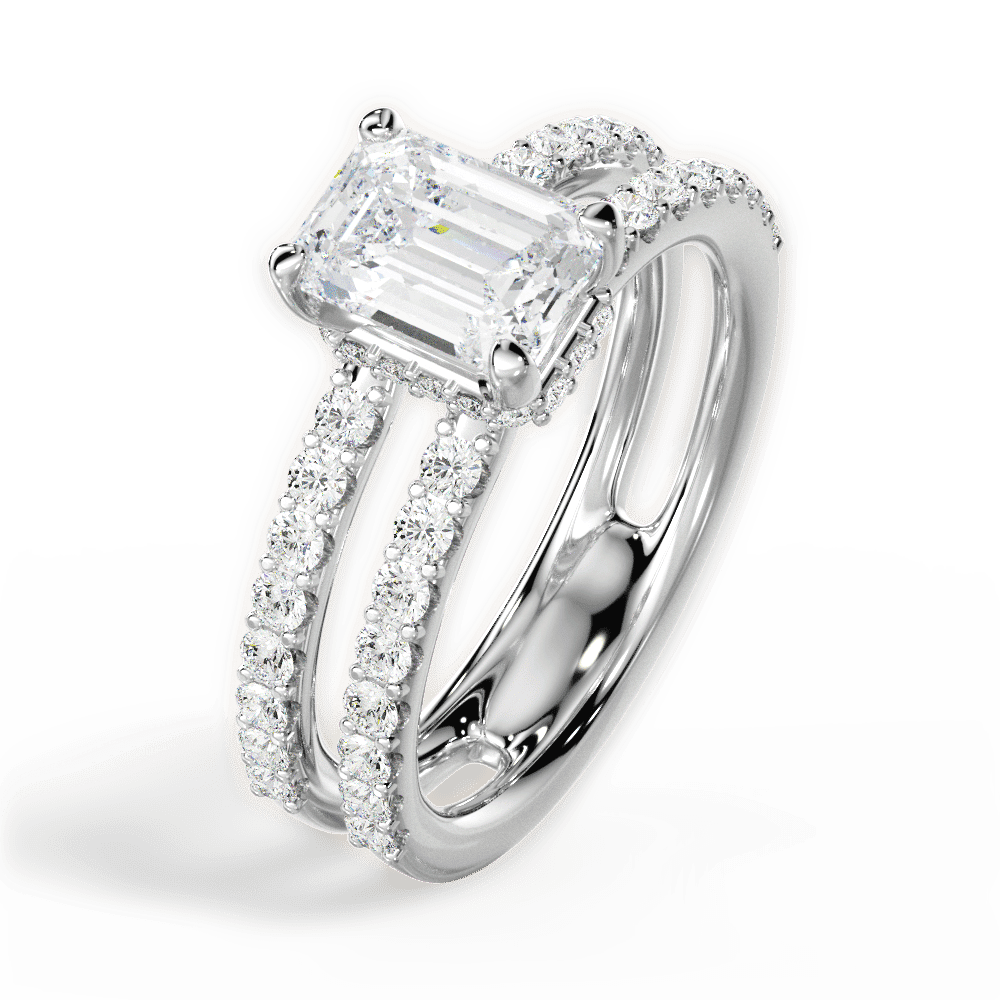 14kt White Gold/18kt White Gold/Platinum/emerald/side