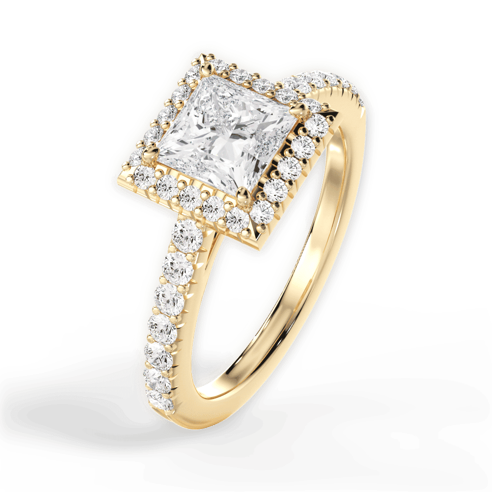 14kt Yellow Gold/18kt Yellow Gold/princess/side