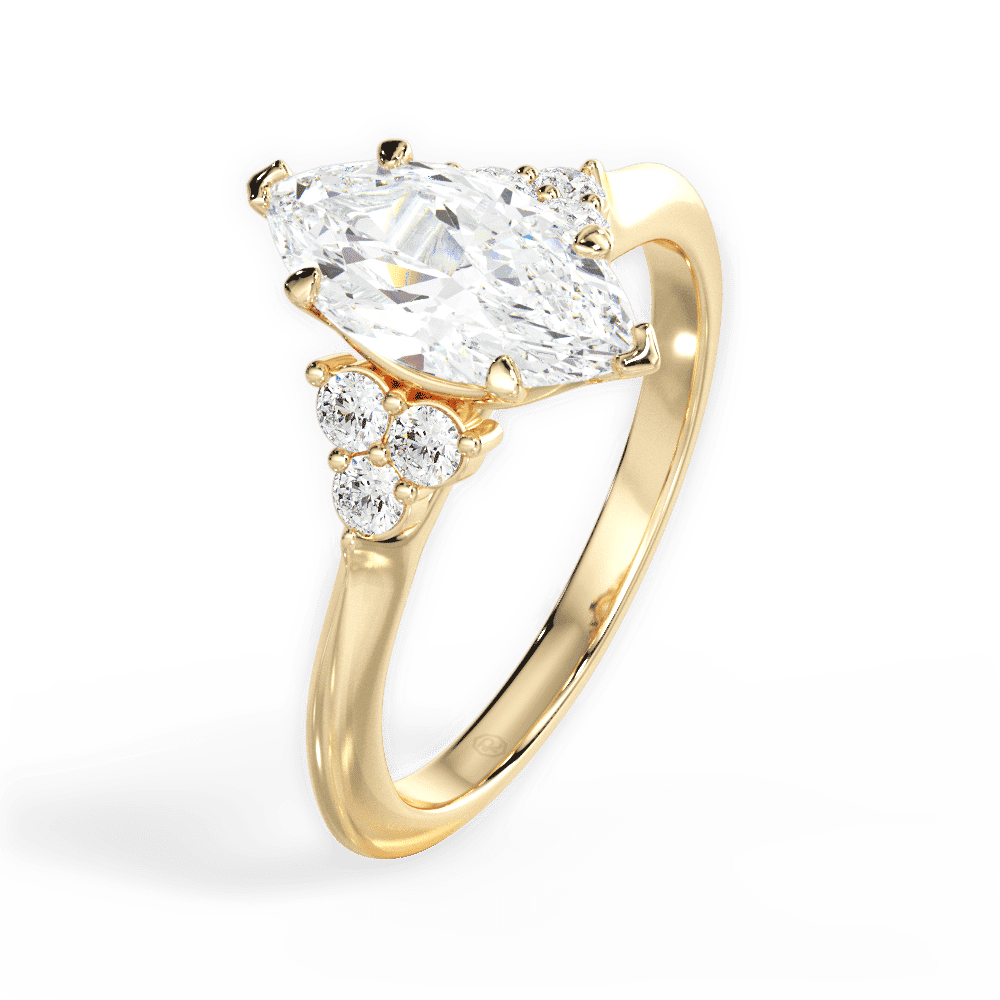 14kt Yellow Gold/18kt Yellow Gold/marquise/side