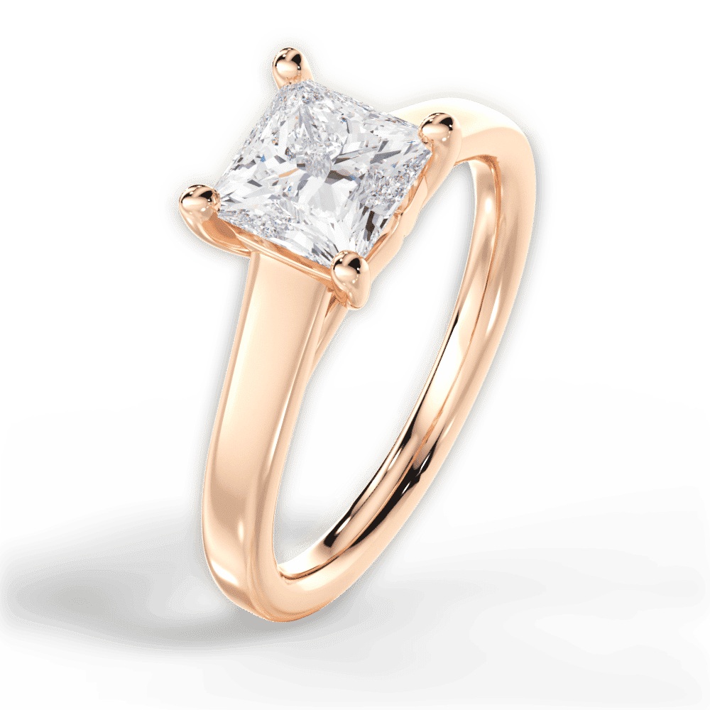 14kt Rose Gold/18kt Rose Gold/princess/side