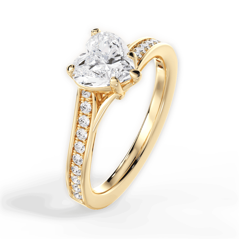 14kt Yellow Gold/18kt Yellow Gold/heart/side