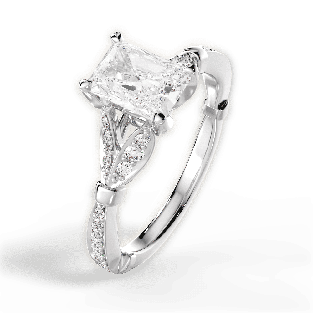 14kt White Gold/18kt White Gold/Platinum/radiant/side