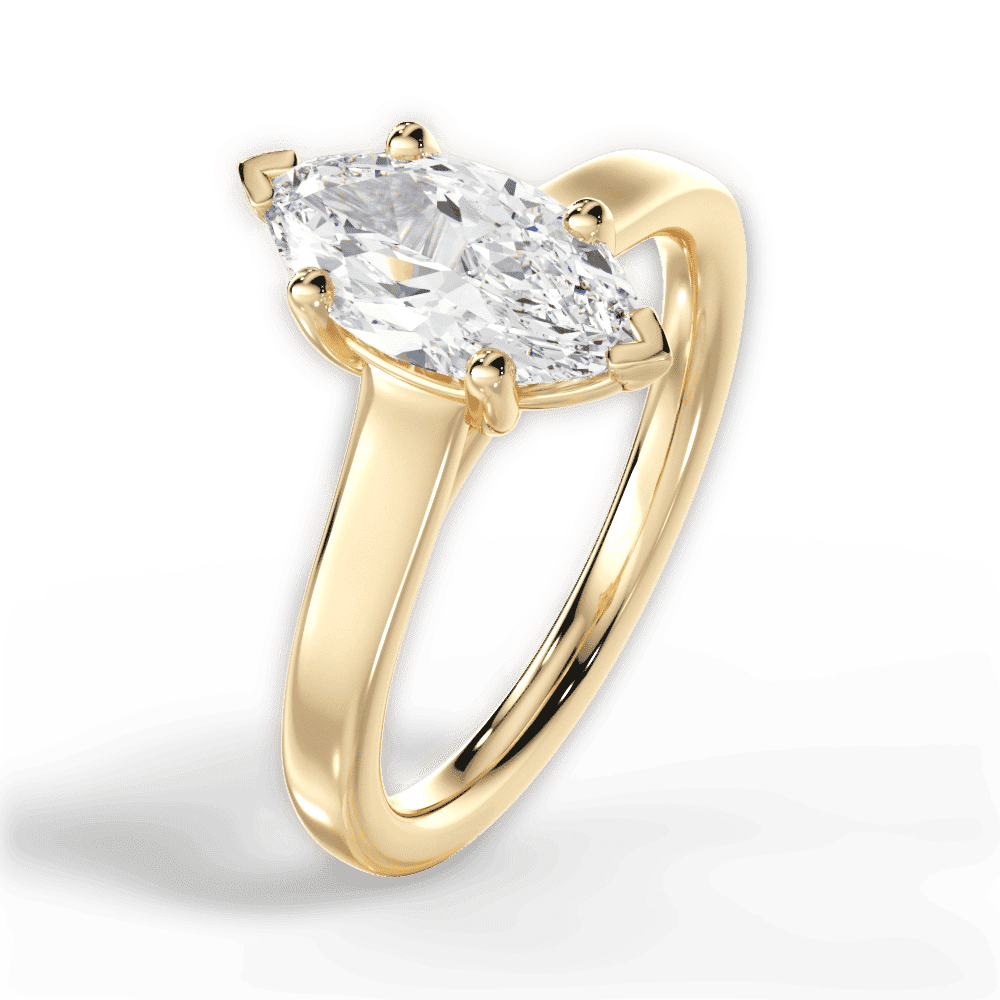14kt Yellow Gold/18kt Yellow Gold/marquise/side