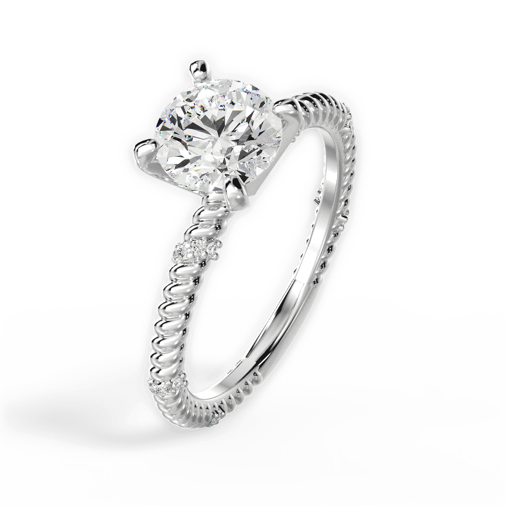 14kt White Gold/18kt White Gold/Platinum/round/side