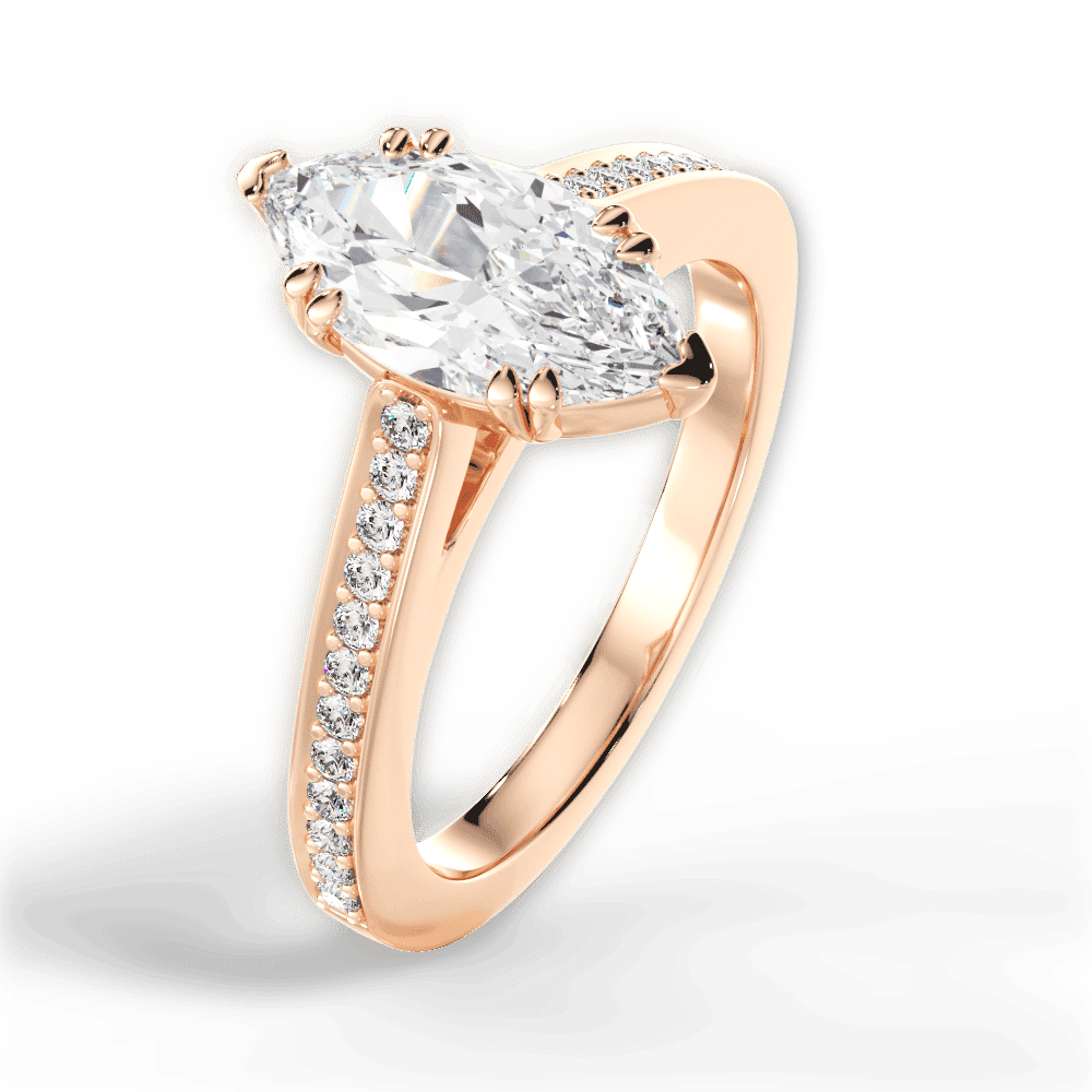 14kt Rose Gold/18kt Rose Gold/marquise/side