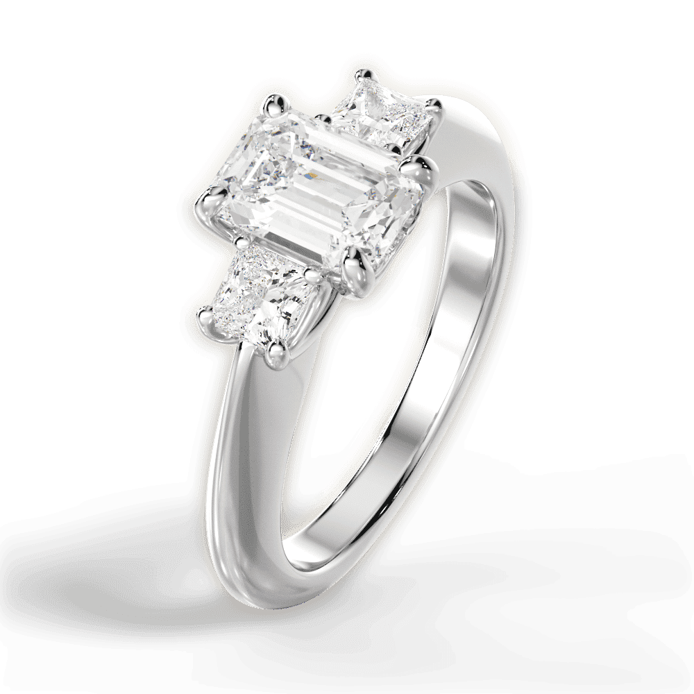 14kt White Gold/18kt White Gold/Platinum/emerald/side