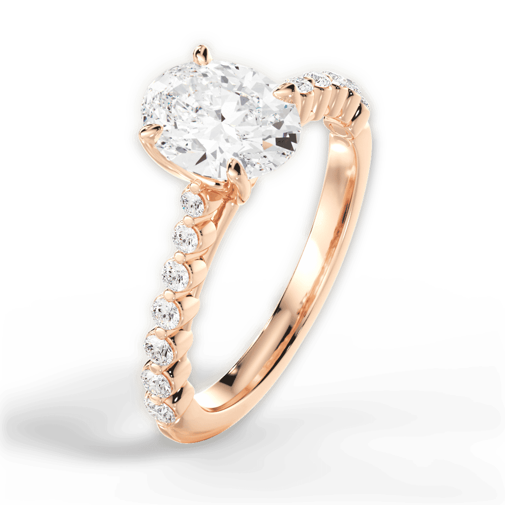 14kt Rose Gold/18kt Rose Gold/oval/side