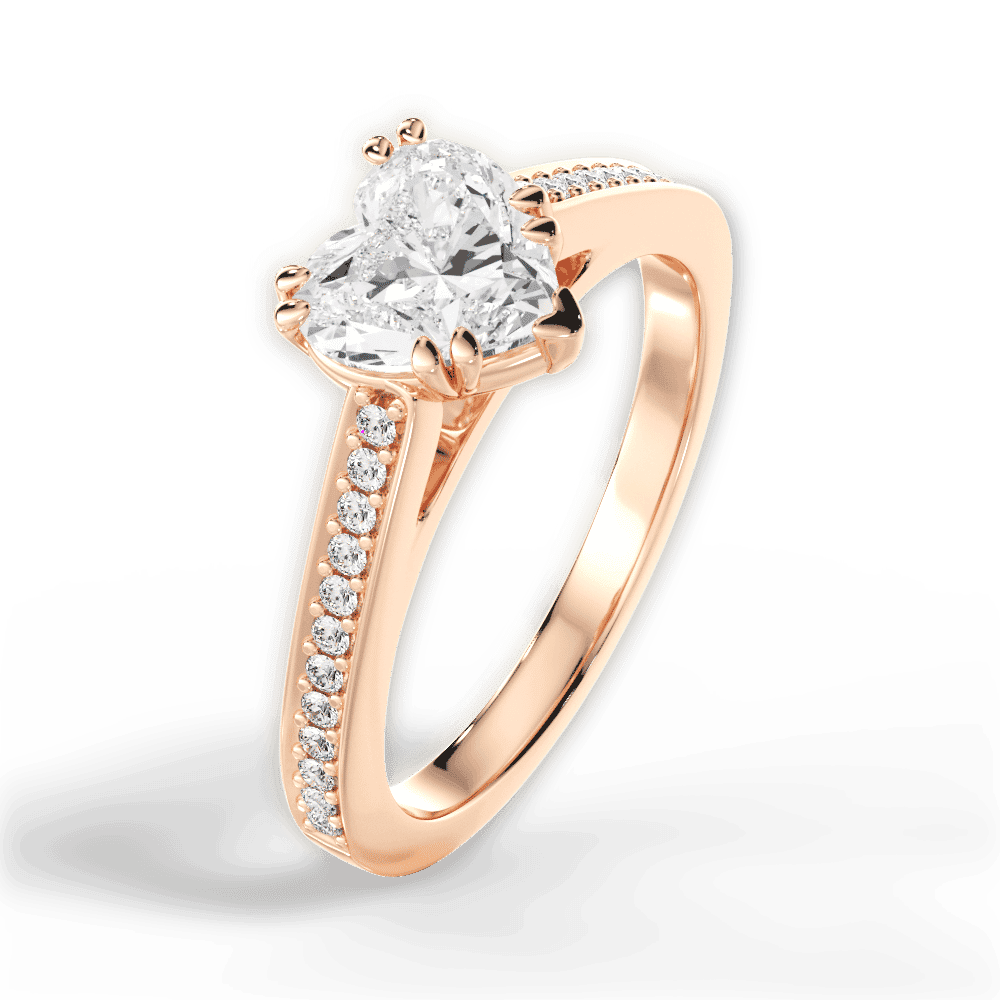 14kt Rose Gold/18kt Rose Gold/heart/side