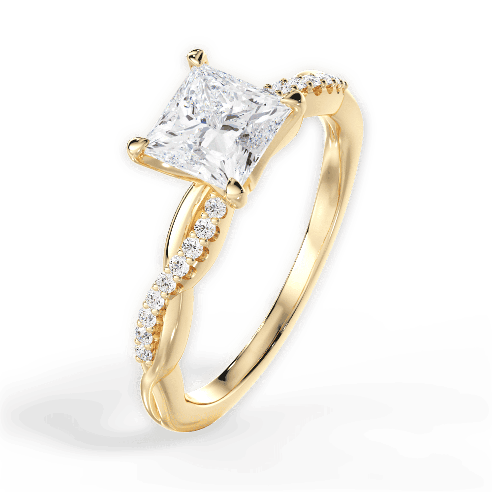14kt Yellow Gold/18kt Yellow Gold/princess/side
