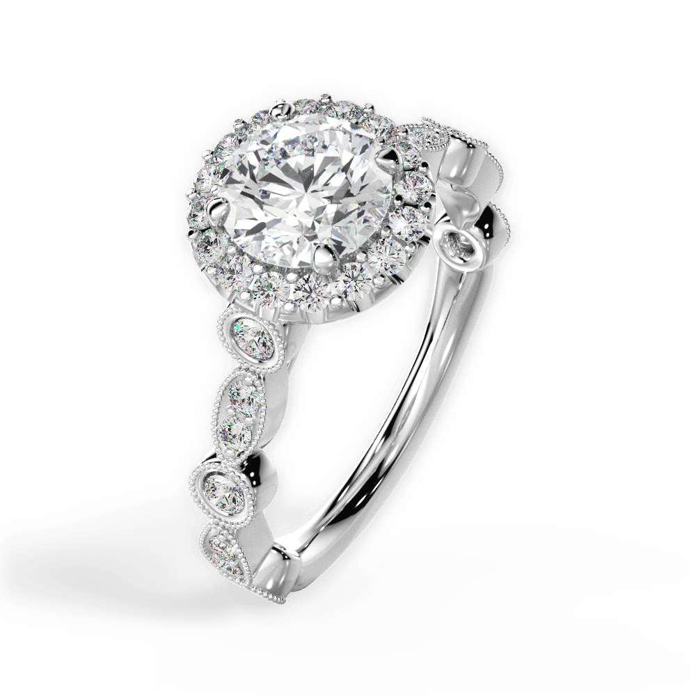 14kt White Gold/18kt White Gold/Platinum/round/side