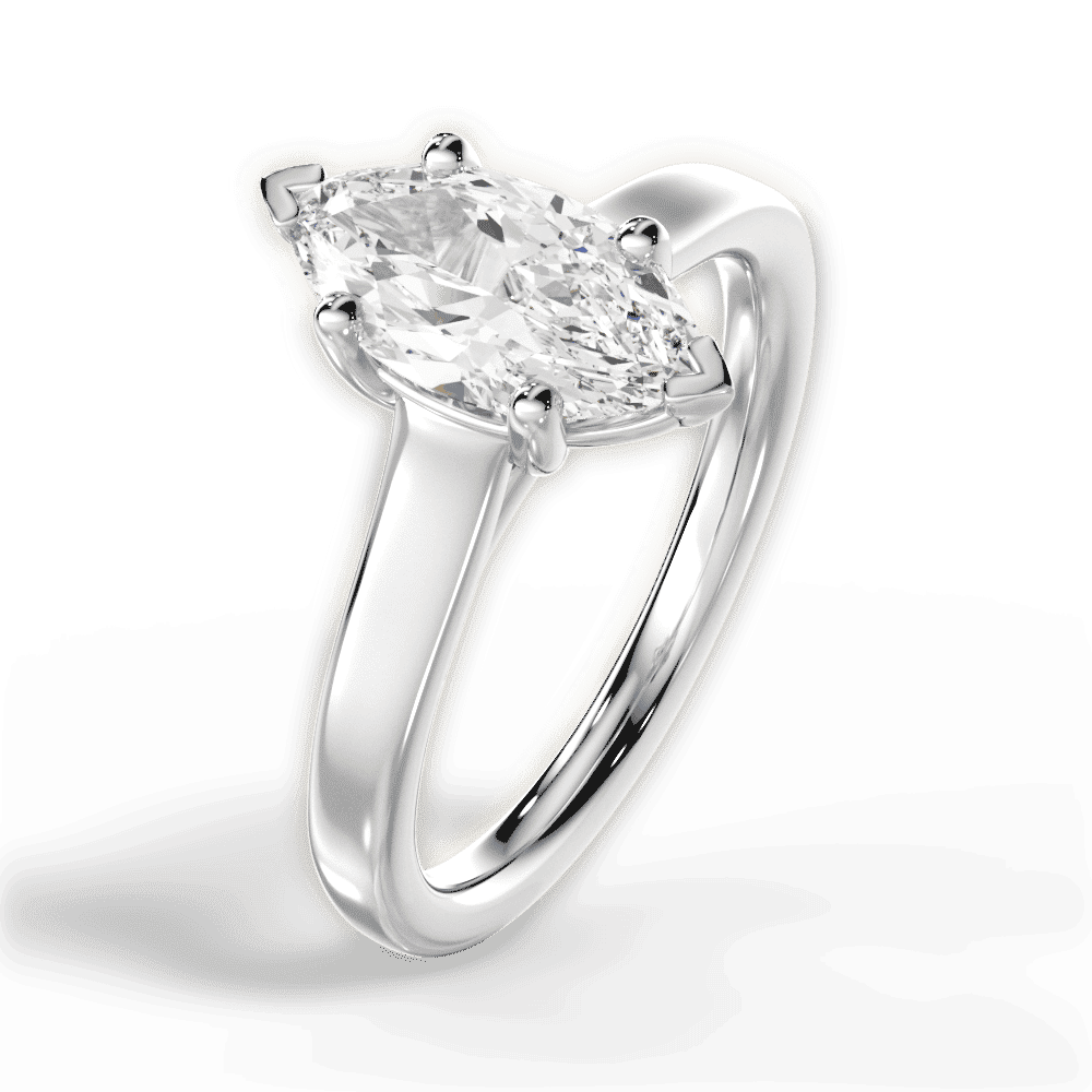 14kt White Gold/18kt White Gold/Platinum/marquise/side