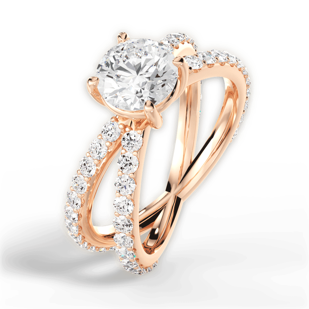 14kt Rose Gold/18kt Rose Gold/round/side