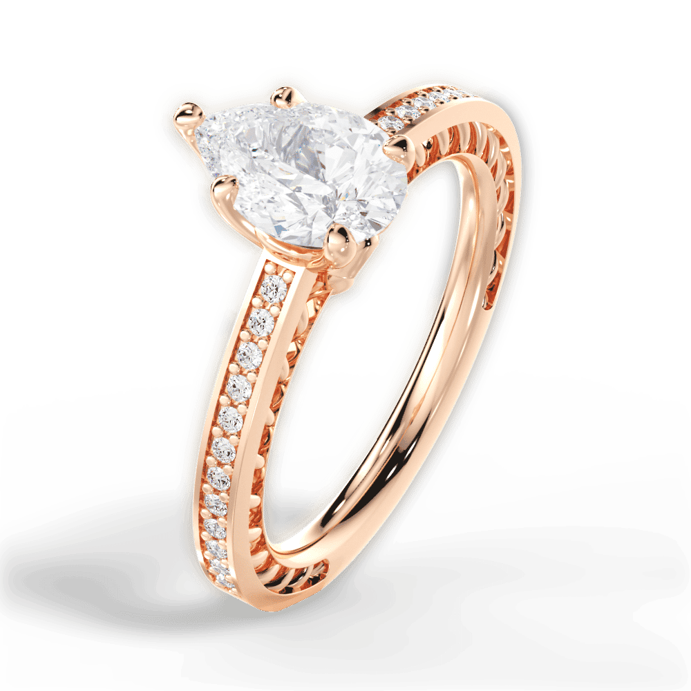 14kt Rose Gold/18kt Rose Gold/pear/side