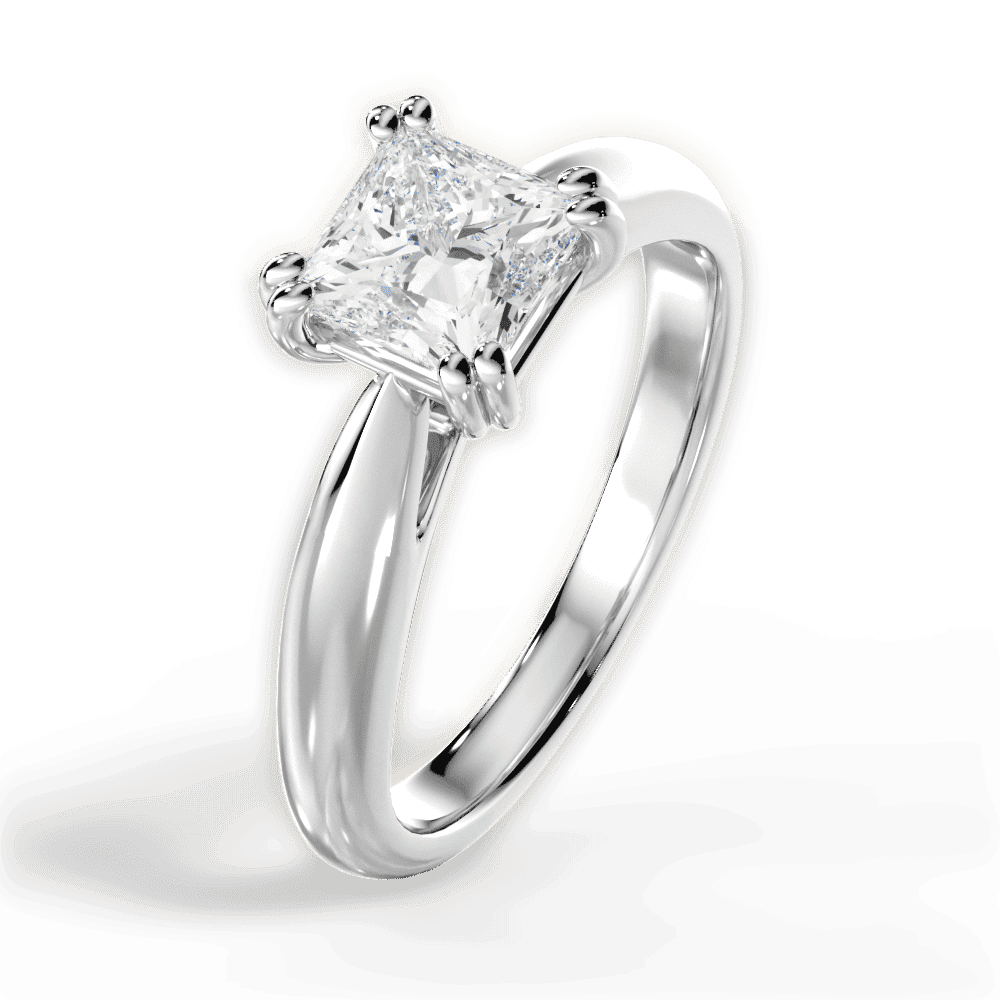 14kt White Gold/18kt White Gold/Platinum/princess/side