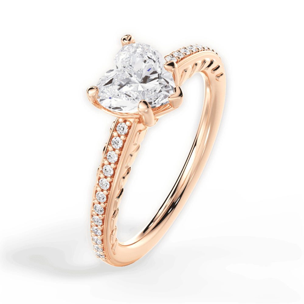 14kt Rose Gold/18kt Rose Gold/heart/side