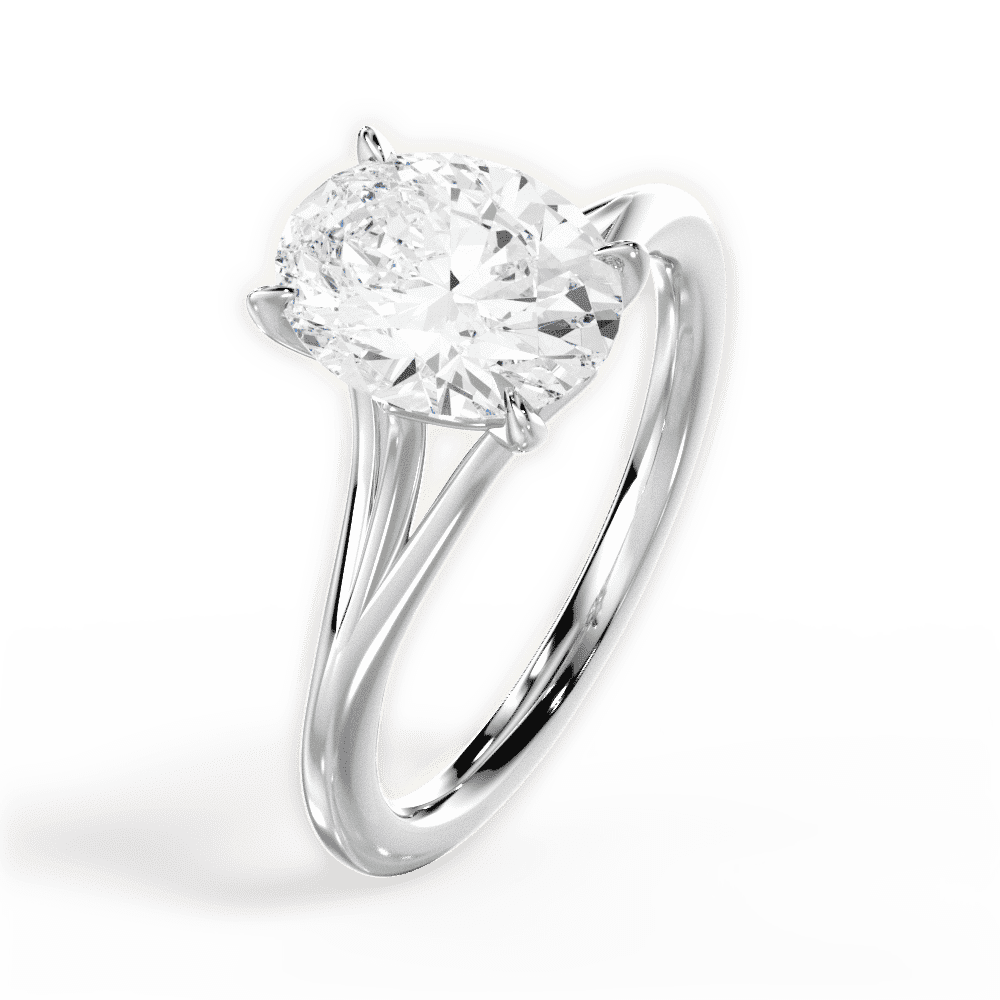 14kt White Gold/18kt White Gold/Platinum/oval/side