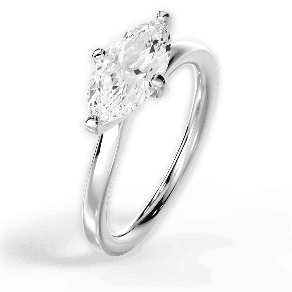 14kt White Gold/18kt White Gold/Platinum/marquise/side