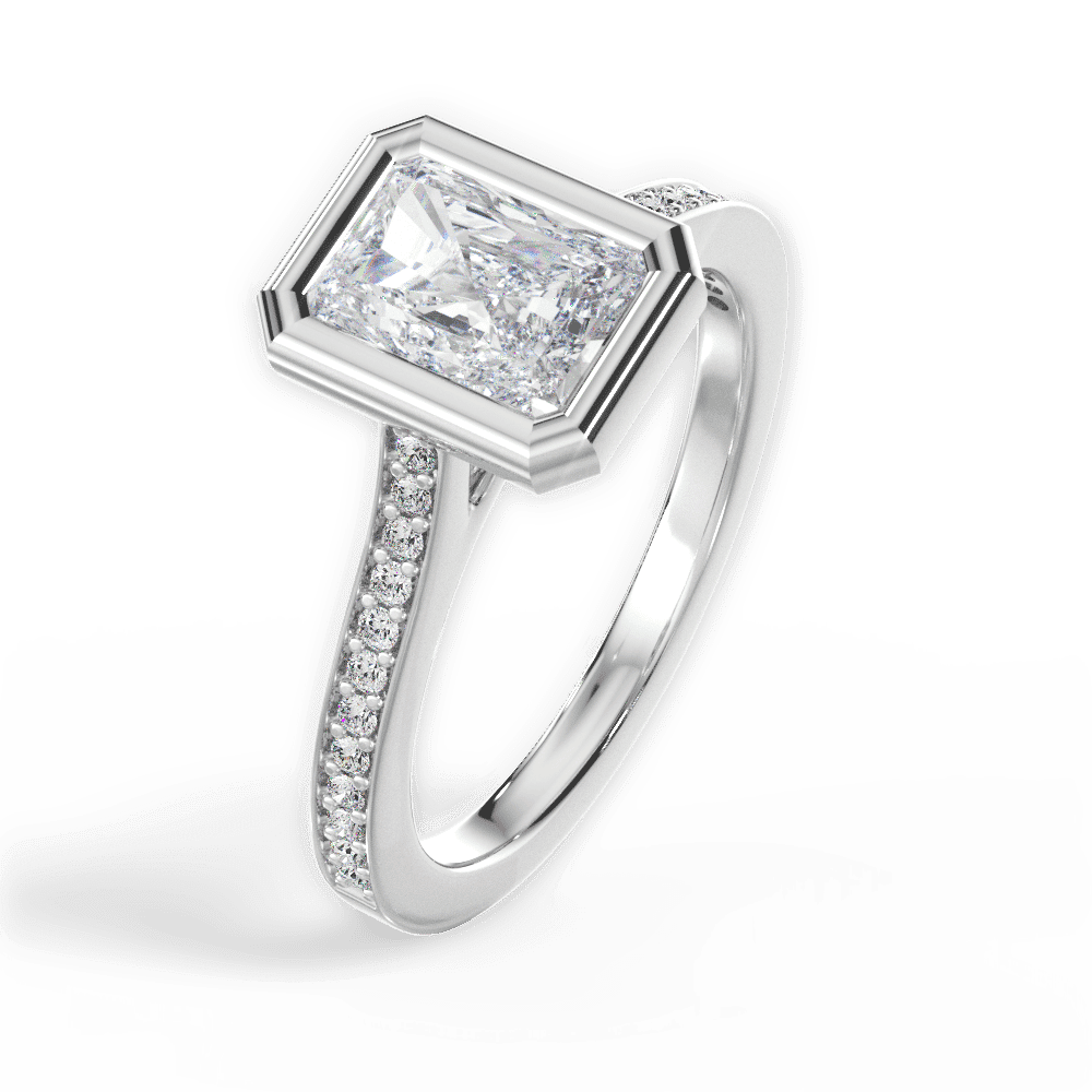 14kt White Gold/18kt White Gold/Platinum/radiant/side
