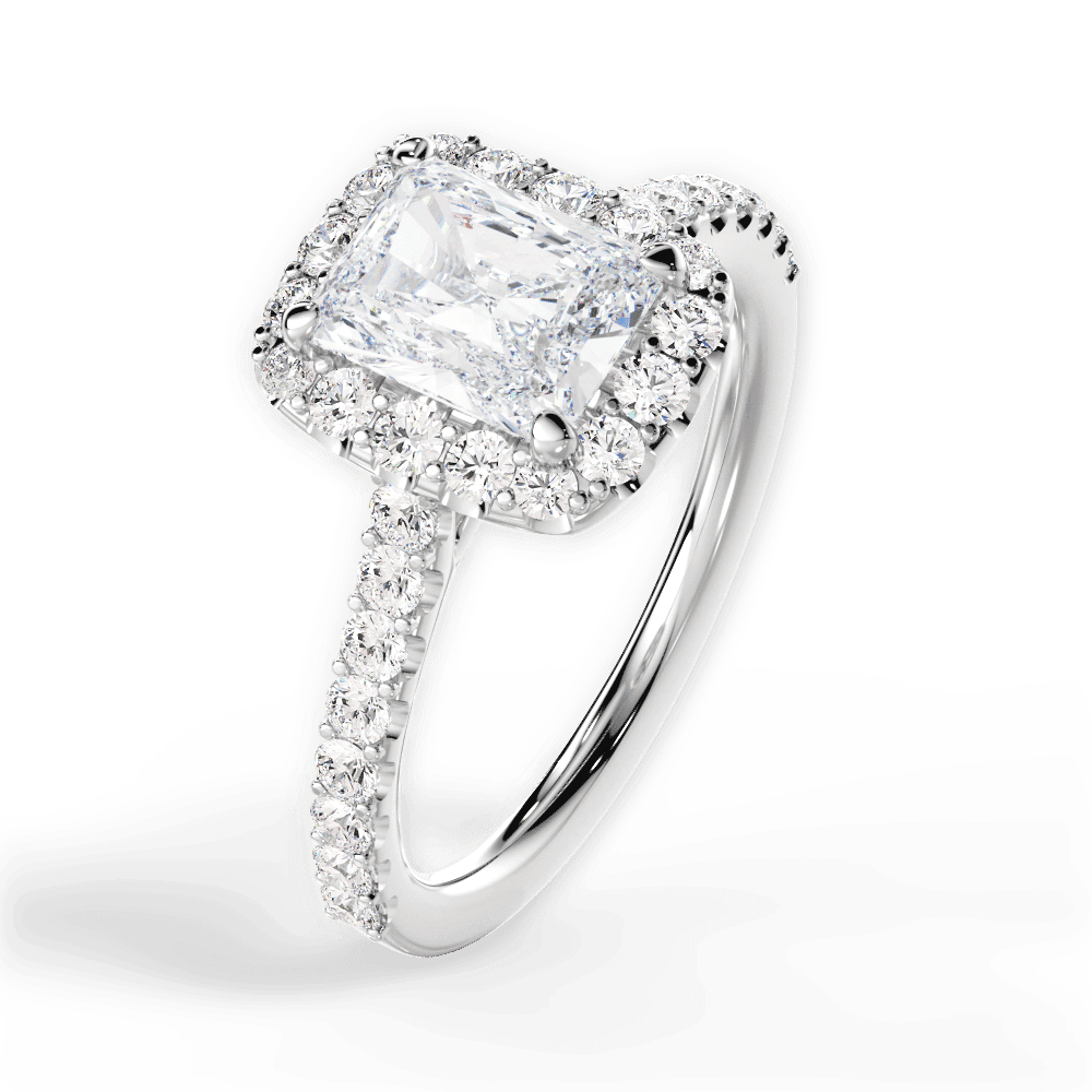 14kt White Gold/18kt White Gold/Platinum/radiant/side