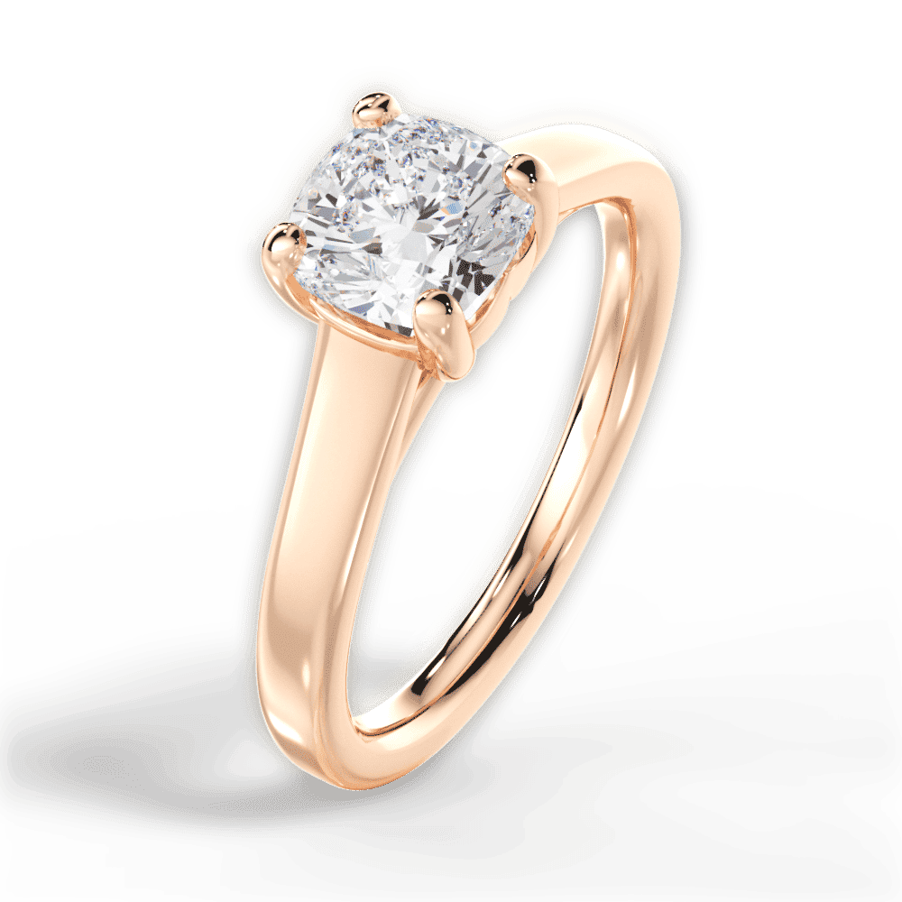 14kt Rose Gold/18kt Rose Gold/cushion/side