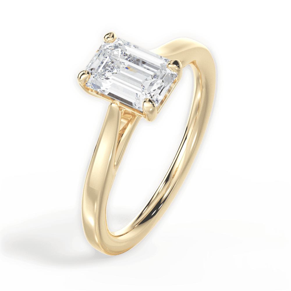 14kt Yellow Gold/18kt Yellow Gold/emerald/side
