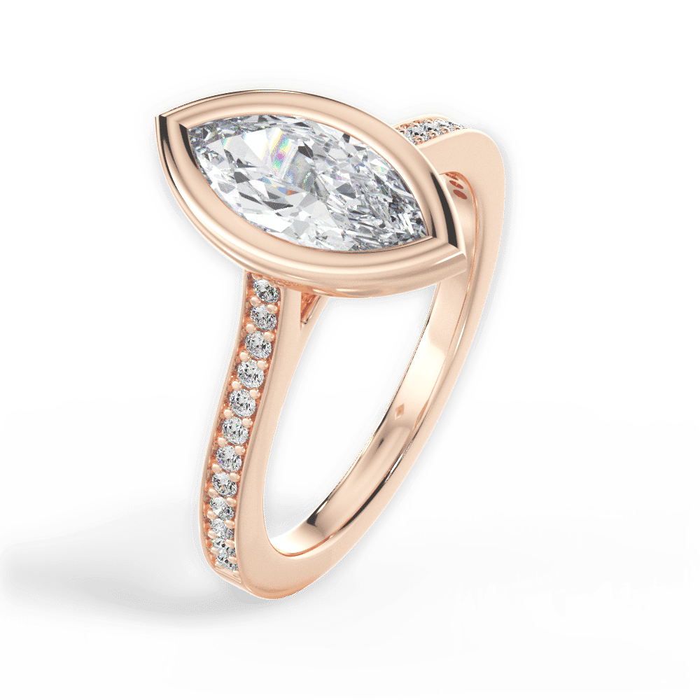 14kt Rose Gold/18kt Rose Gold/marquise/side