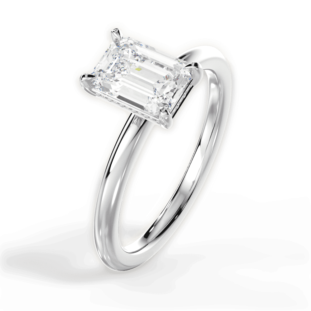 14kt White Gold/18kt White Gold/Platinum/emerald/side