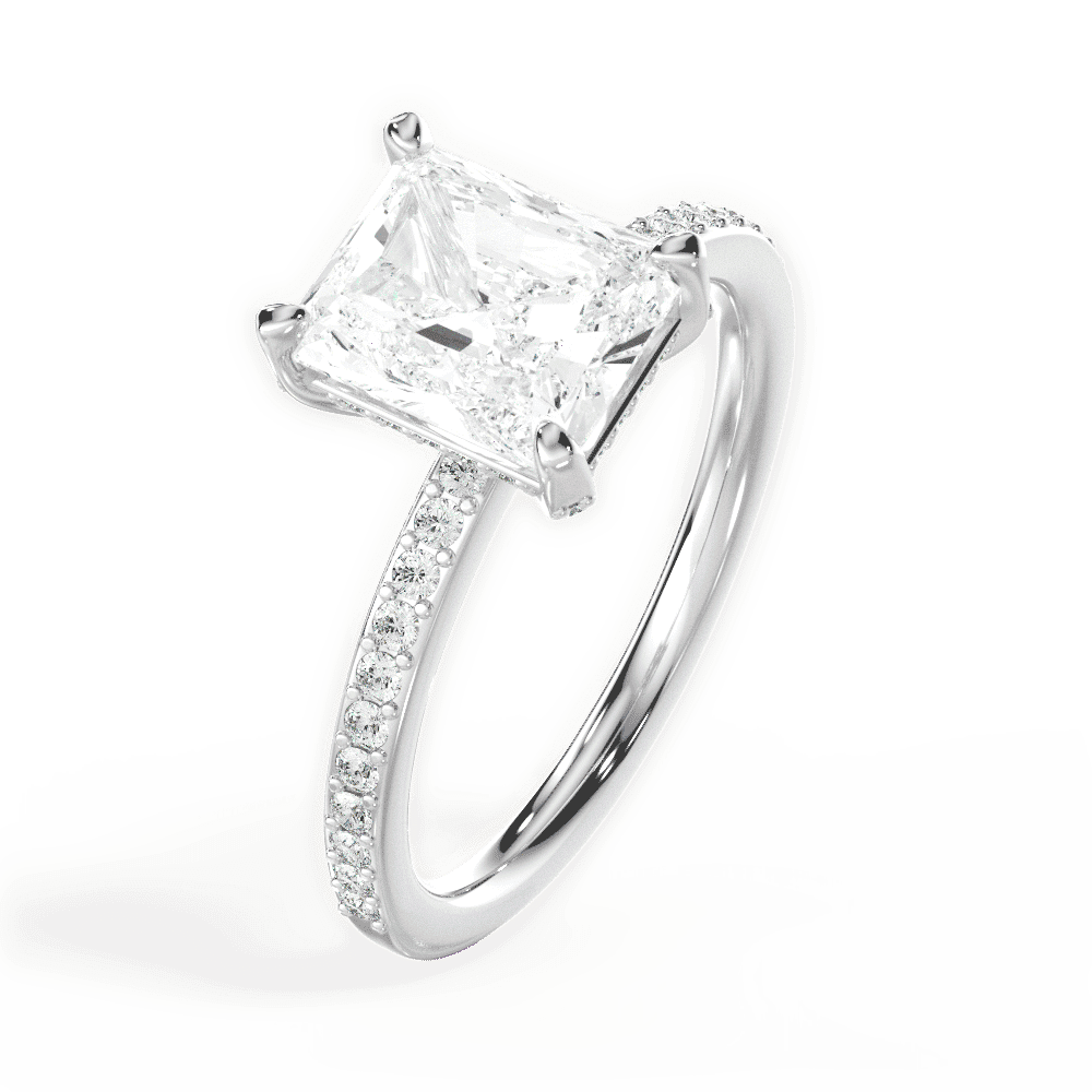 14kt White Gold/18kt White Gold/Platinum/radiant/side
