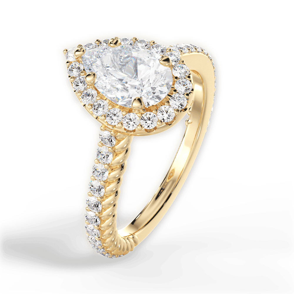 14kt Yellow Gold/18kt Yellow Gold/pear/side