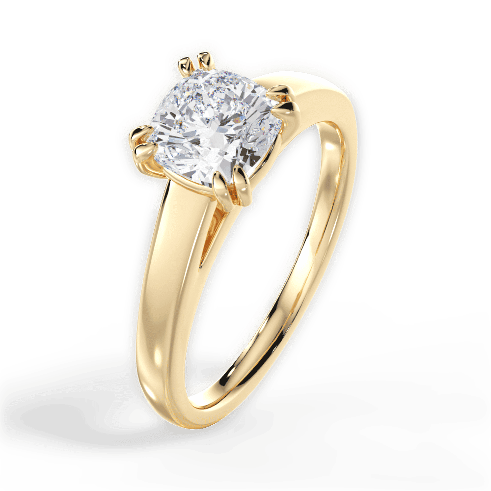 14kt Yellow Gold/18kt Yellow Gold/cushion/side