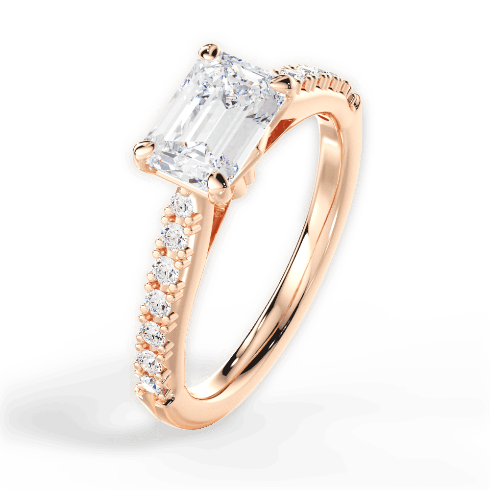 14kt Rose Gold/18kt Rose Gold/emerald/side