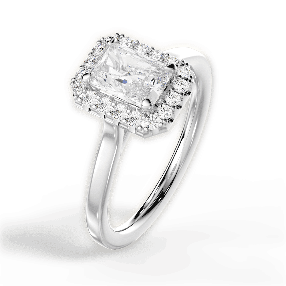 14kt White Gold/18kt White Gold/Platinum/radiant/side