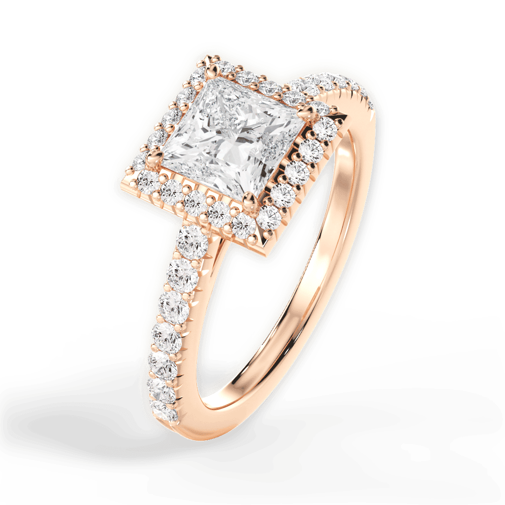 14kt Rose Gold/18kt Rose Gold/princess/side