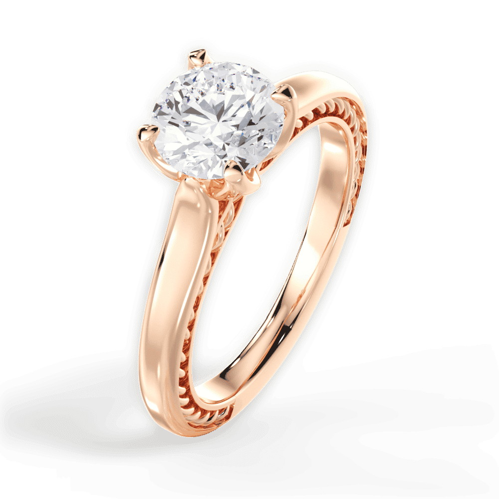 14kt Rose Gold/18kt Rose Gold/round/side