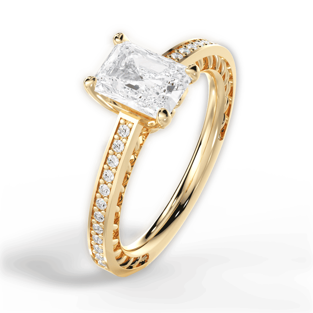 14kt Yellow Gold/18kt Yellow Gold/radiant/side