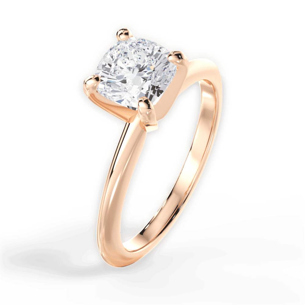 14kt Rose Gold/18kt Rose Gold/cushion/side