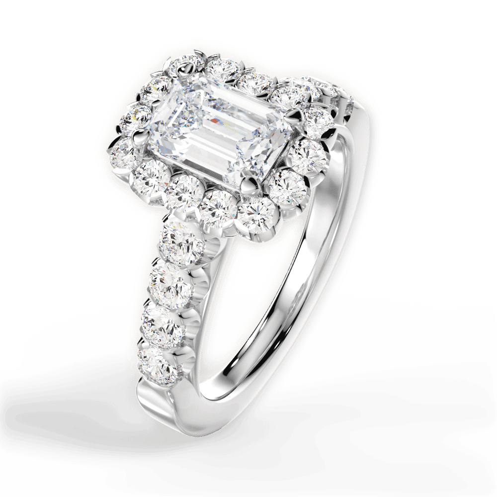 14kt White Gold/18kt White Gold/Platinum/emerald/side