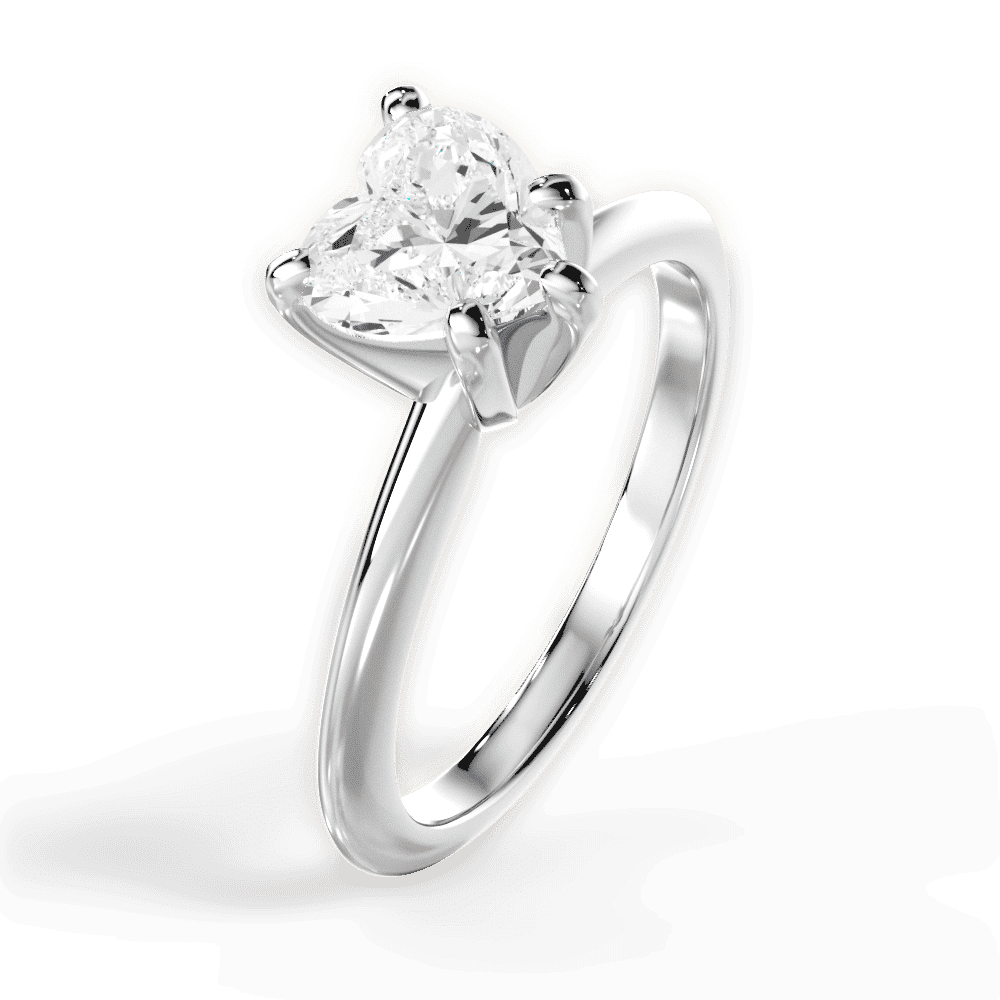 14kt White Gold/18kt White Gold/Platinum/heart/side
