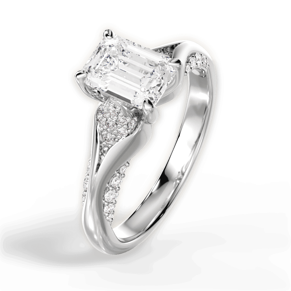 14kt White Gold/18kt White Gold/Platinum/emerald/side