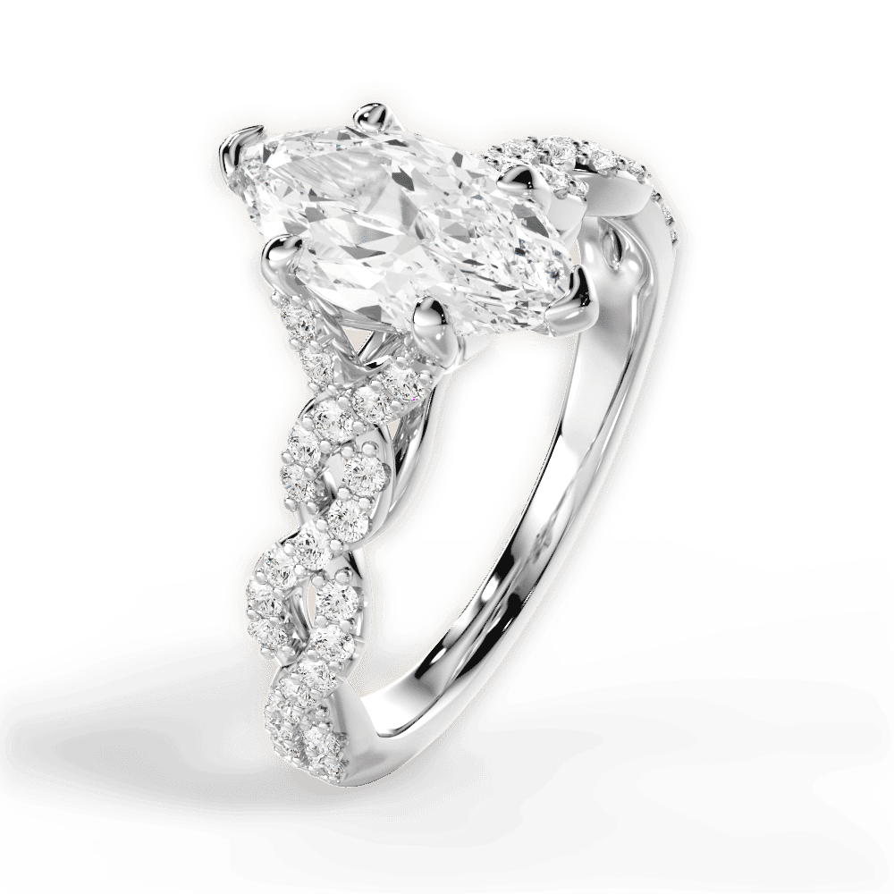 14kt White Gold/18kt White Gold/Platinum/marquise/side
